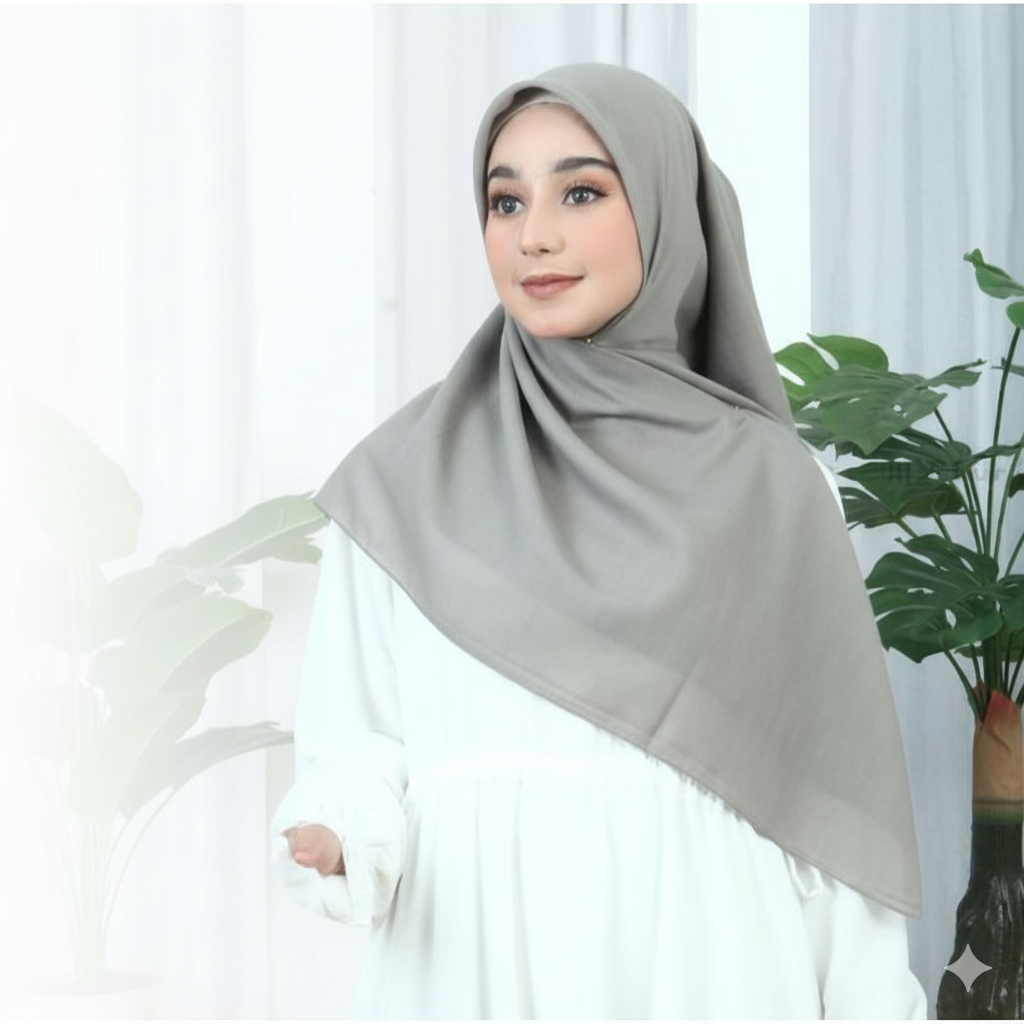Hijab Segi Empat Paris Premium Polos / Hijab Segi Empat Paris Premium Polos Syar'i / 120x120