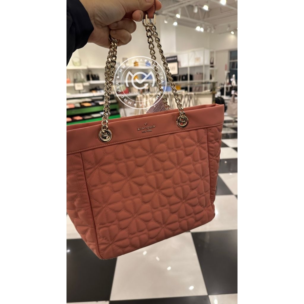 KS SPD FlWR QUILTED FABRIC SMALL TOTE KK156