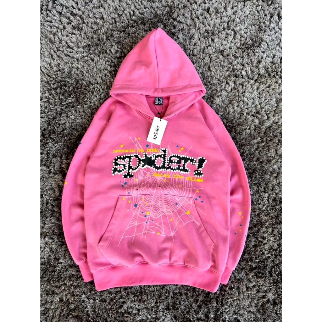 HOODIE ZIPPER SP5DER PINK