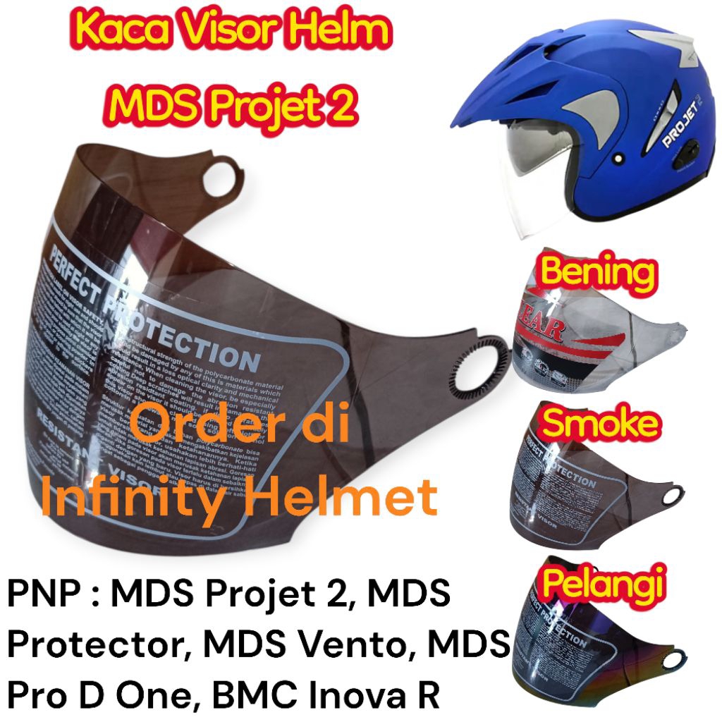 Kaca Visor Helm MDS Projet 2 Project 2 Kaca MDS Halfface Double Visor Projet 2 MDS Protector