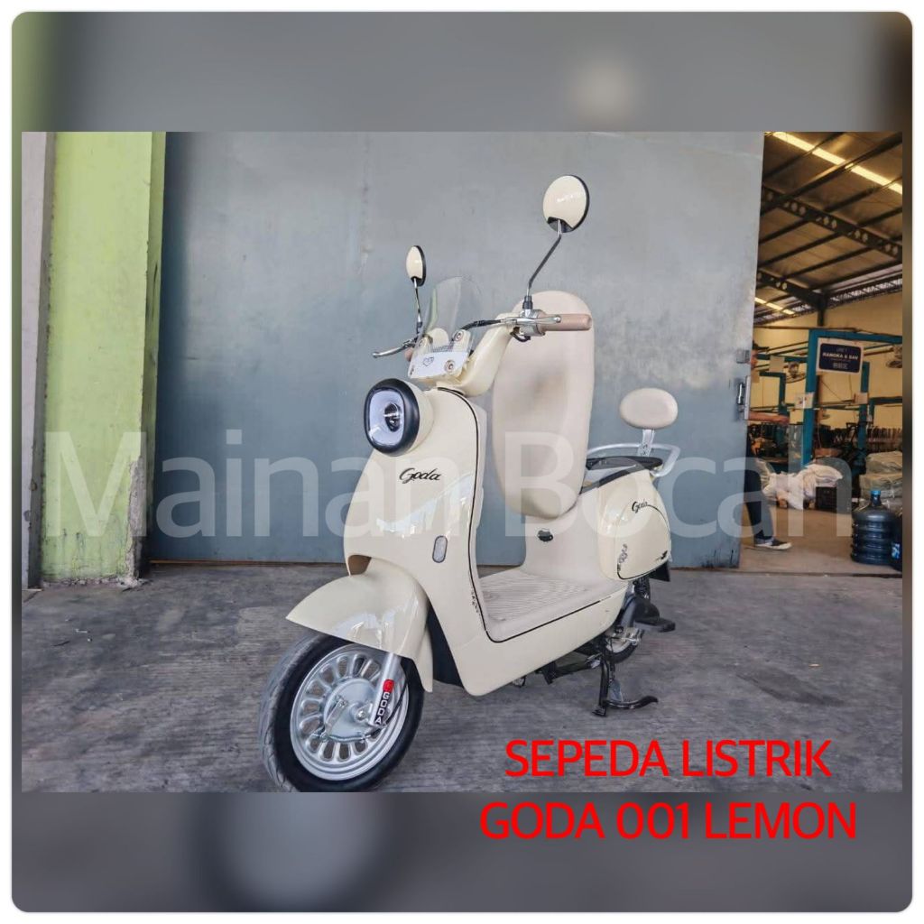 TERLARIS SEPEDA LISTRIK GODA 001 LEMON 48V 12AH DENGAN DINAMO 600 WATT