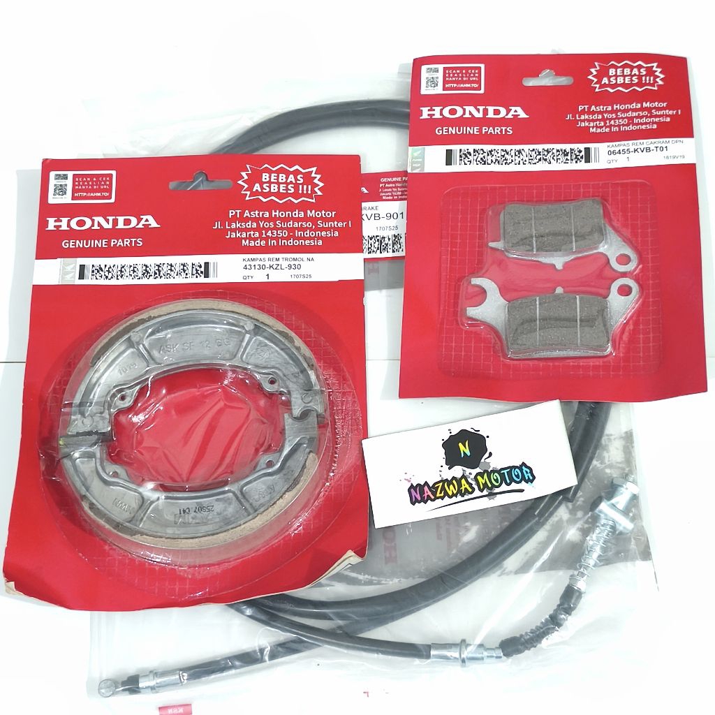 KAMPAS REM DEPAN BELAKANG + KABEL REM VARIO 125 BEAT FI SCOPPY FI VARIO FI