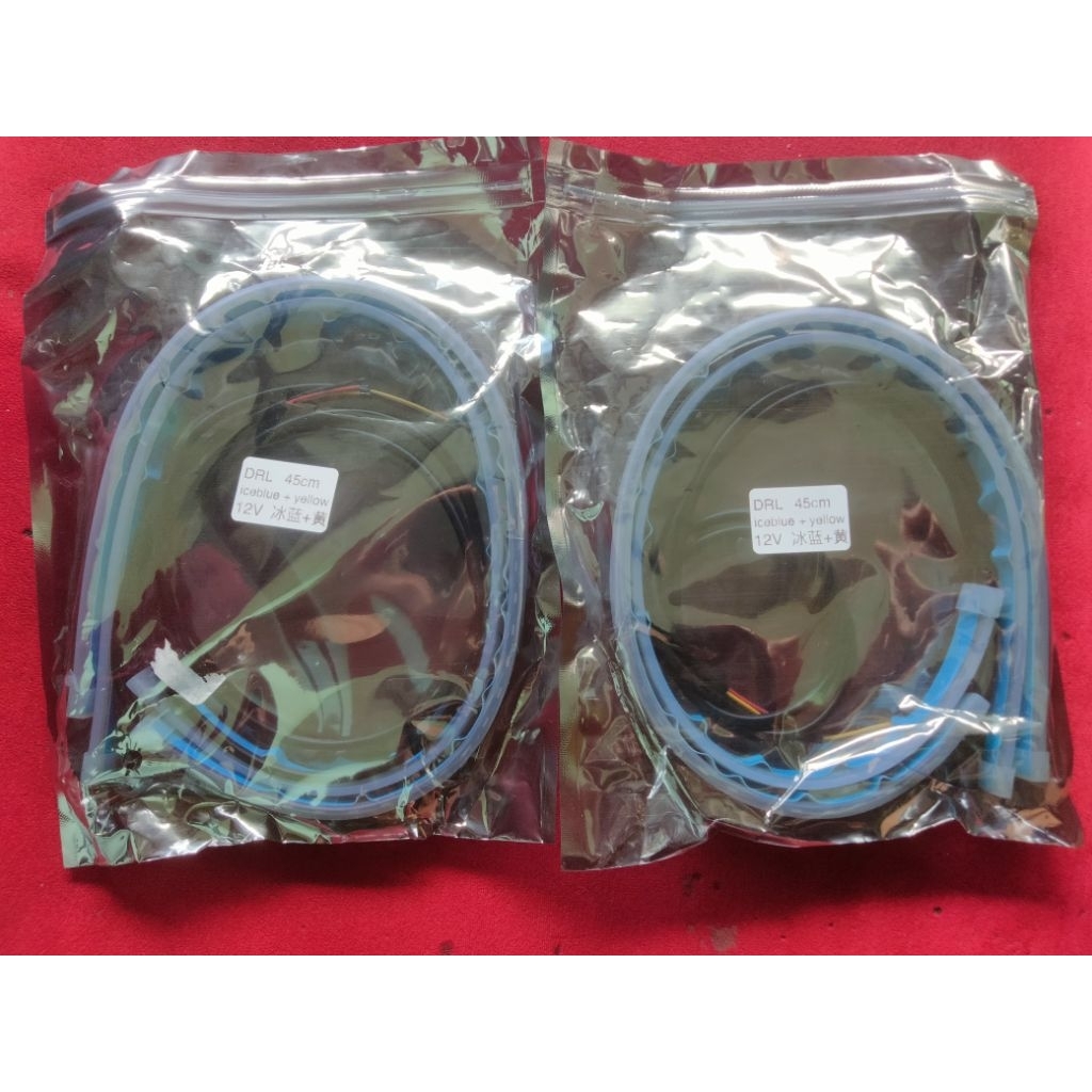 Lampu Alis DRL 45cm Ice Blue + Yellow