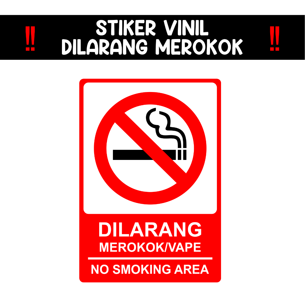 Sticker Peringatan Dilarang Merokok/Vape Elektrik Estetik