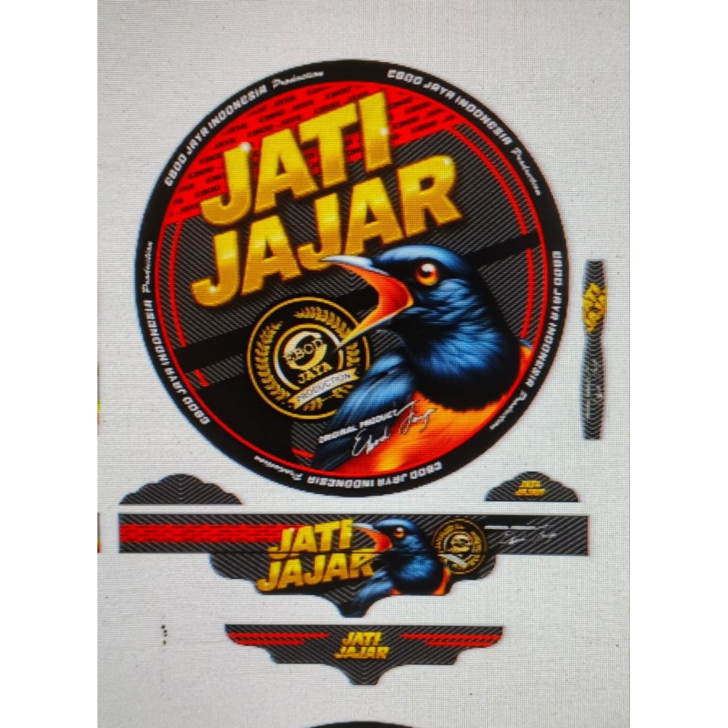 STICKER DECAL SANGKAR MURAI EBOD JAYA NO2 MOTIP JATI JAJAR VARIASI
