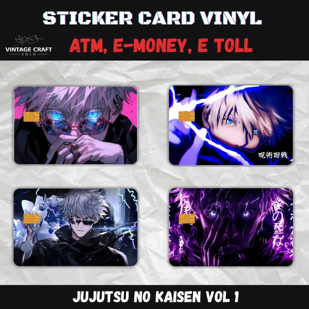 Stiker Vinyl Skin ATM Brizzi Flazz Gojo Satoru Anime Jujutsu No Kaisen