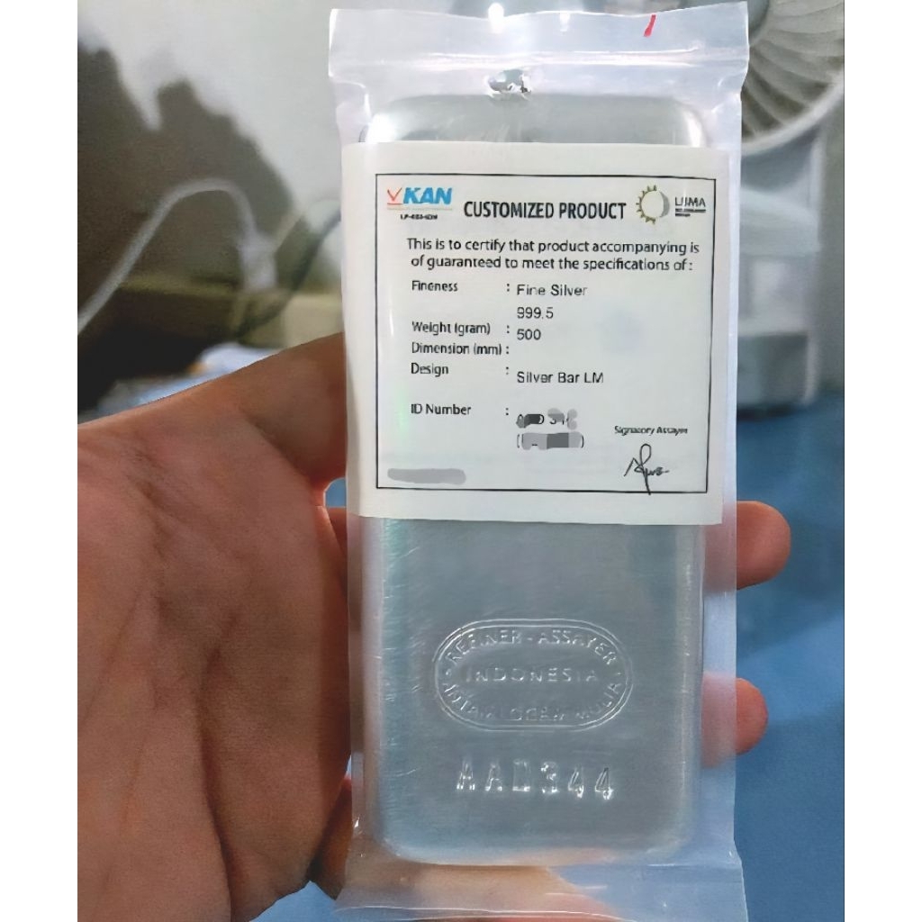 Perak ANTAM Fine Silver Batangan 999 - 500gram 500g