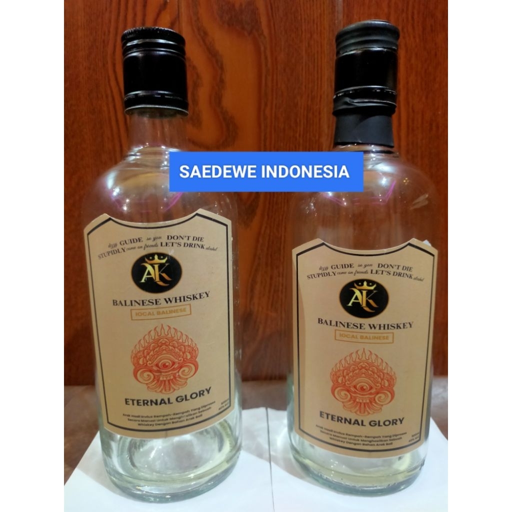 BOTOL KACA KOSONG BEKAS MINUMAN IMPORT TEBAL KAPASITAS 500ML COCOK BUAT KOLEKSI AKSESORIS KERAJINAN 