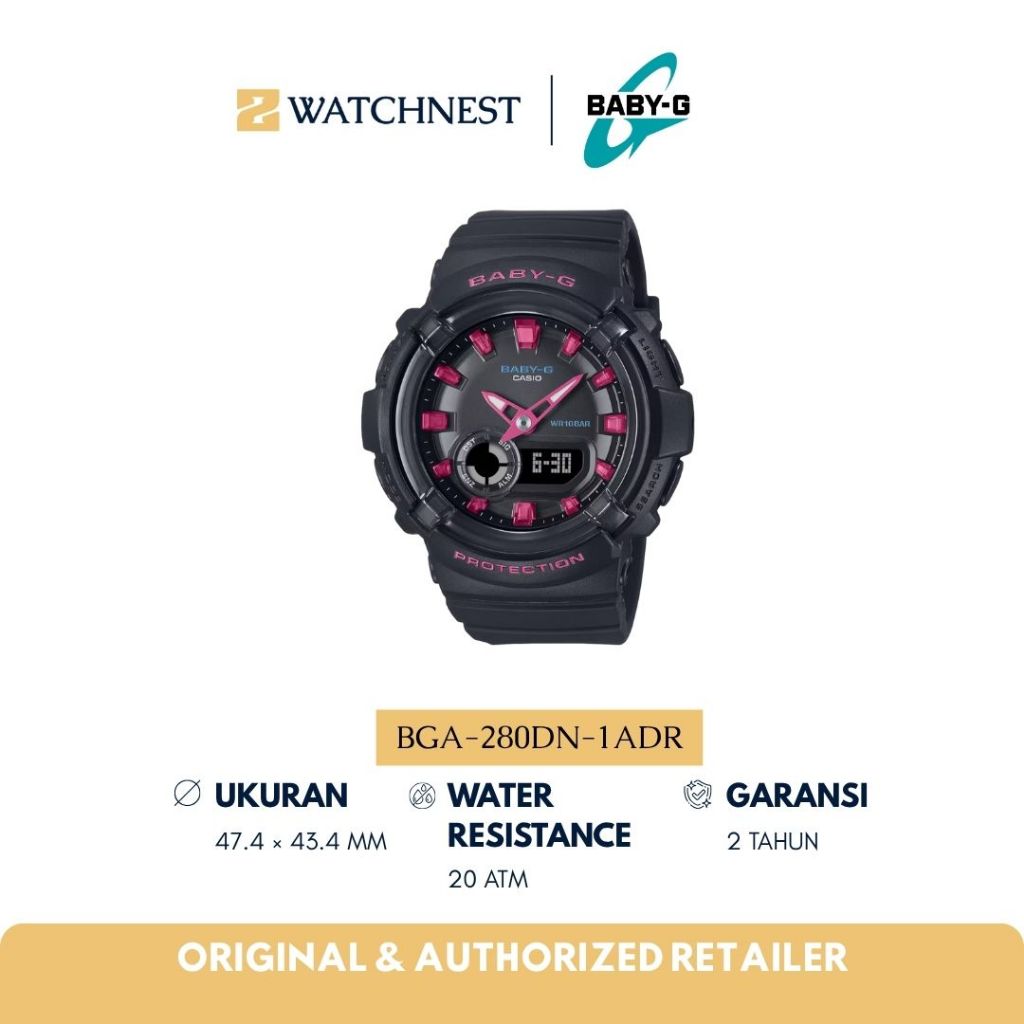 Jam Tangan Wanita BABY-G BGA-280DN-1ADR Original Garansi Resmi 2 Tahun