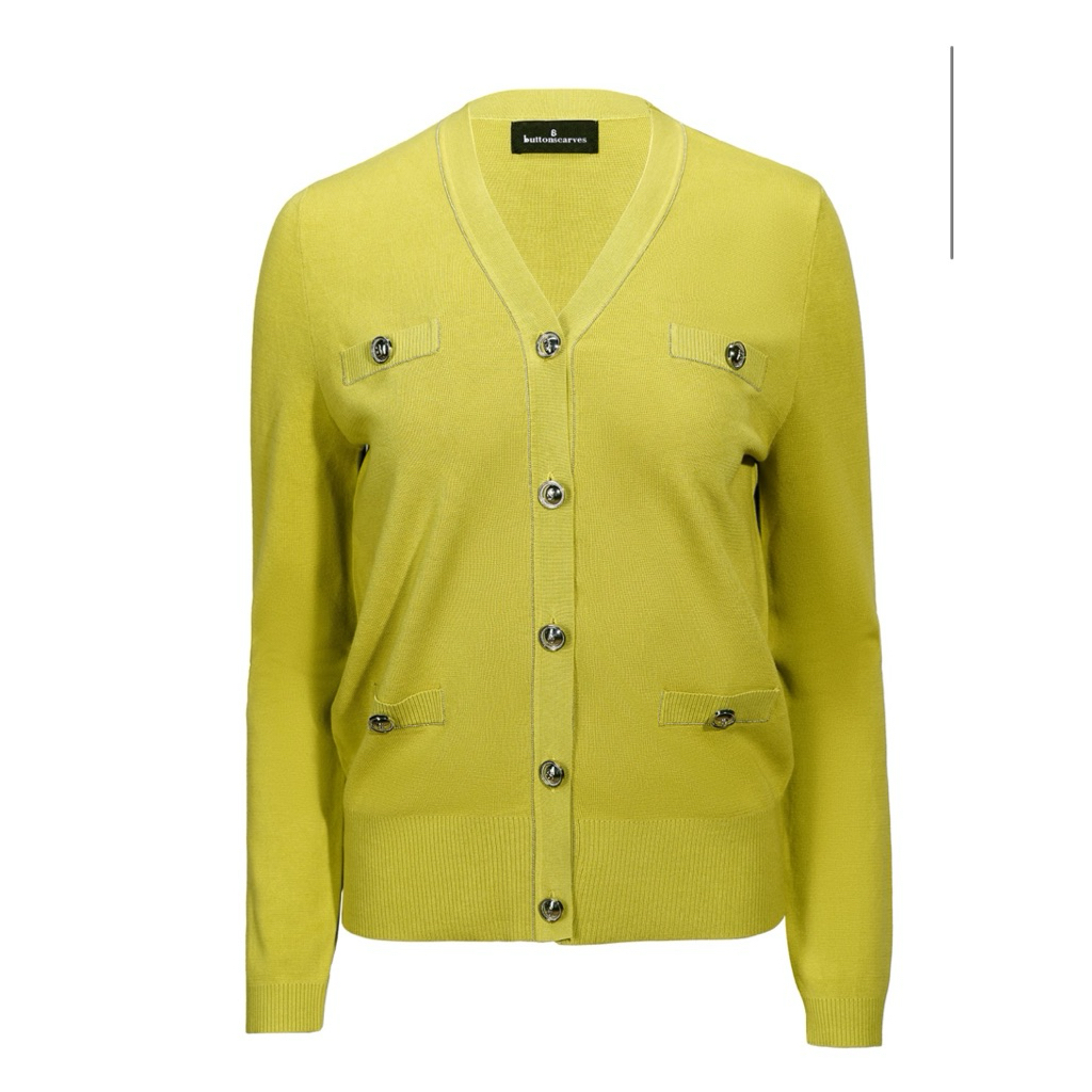 PL EVELYN CARDIGAN BUTTONSCARVES (S) (LIME)