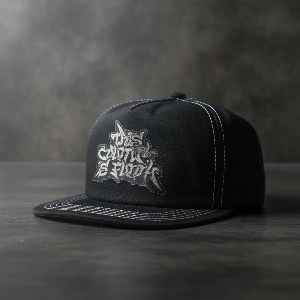 Topi Skena Hardcore Outfit - Snapback Hitam Pria Hardcore