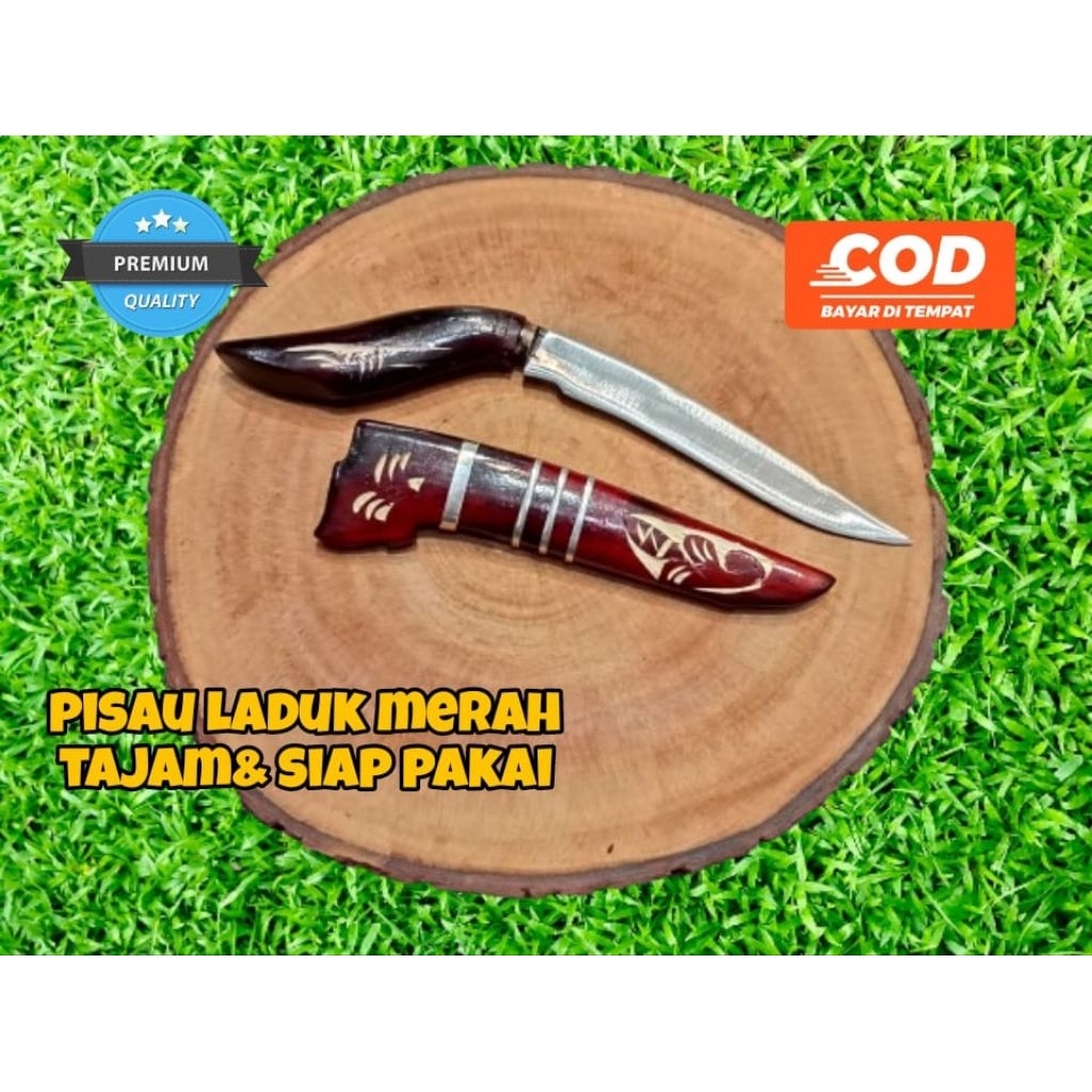 Pisau Laduk Merah / pisau dapur / pisau tradisional / pisau ukir / perkakas serbaguna