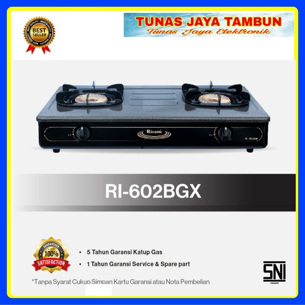 KOMPOR GAS RINNAI 602 BGX / KOMPOR GAS RINNAI 2 TUNGKU 602BGX / RINNAI RI-602BGX