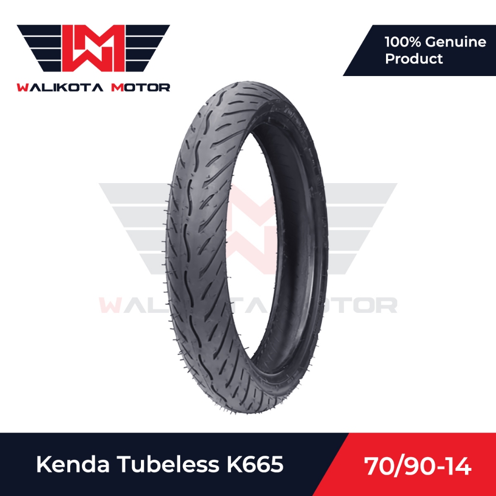 Kenda Ban Tubles Tubeless Motif K665 70/90 Ring 14 Ban 100% Original