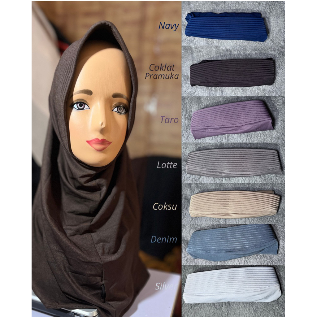 Hijab Bergo Sport / Jilbab Bergo Olahraga Instan Pet Antem / Hijab Daily Premium