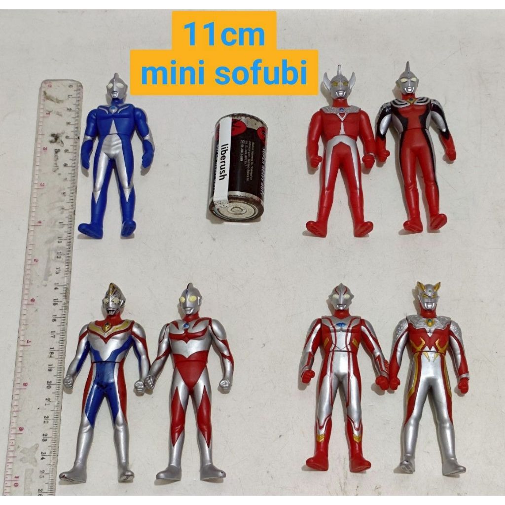 Set 4" Mini sofubi 11 cm bandai ultraman cosmos luna taro gaia supreme dyna neos mebius strong coron