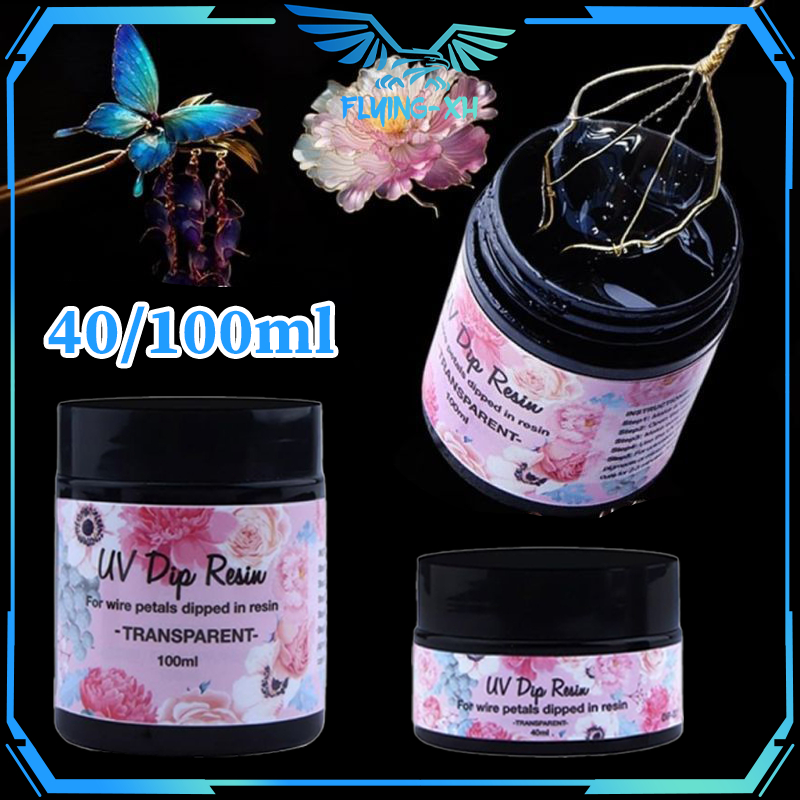 40/100ml Lem Resin UV Hard Diy Epoxy Resin Bening Resin UV Bening Resin Clear Bening Jepit Rambut An