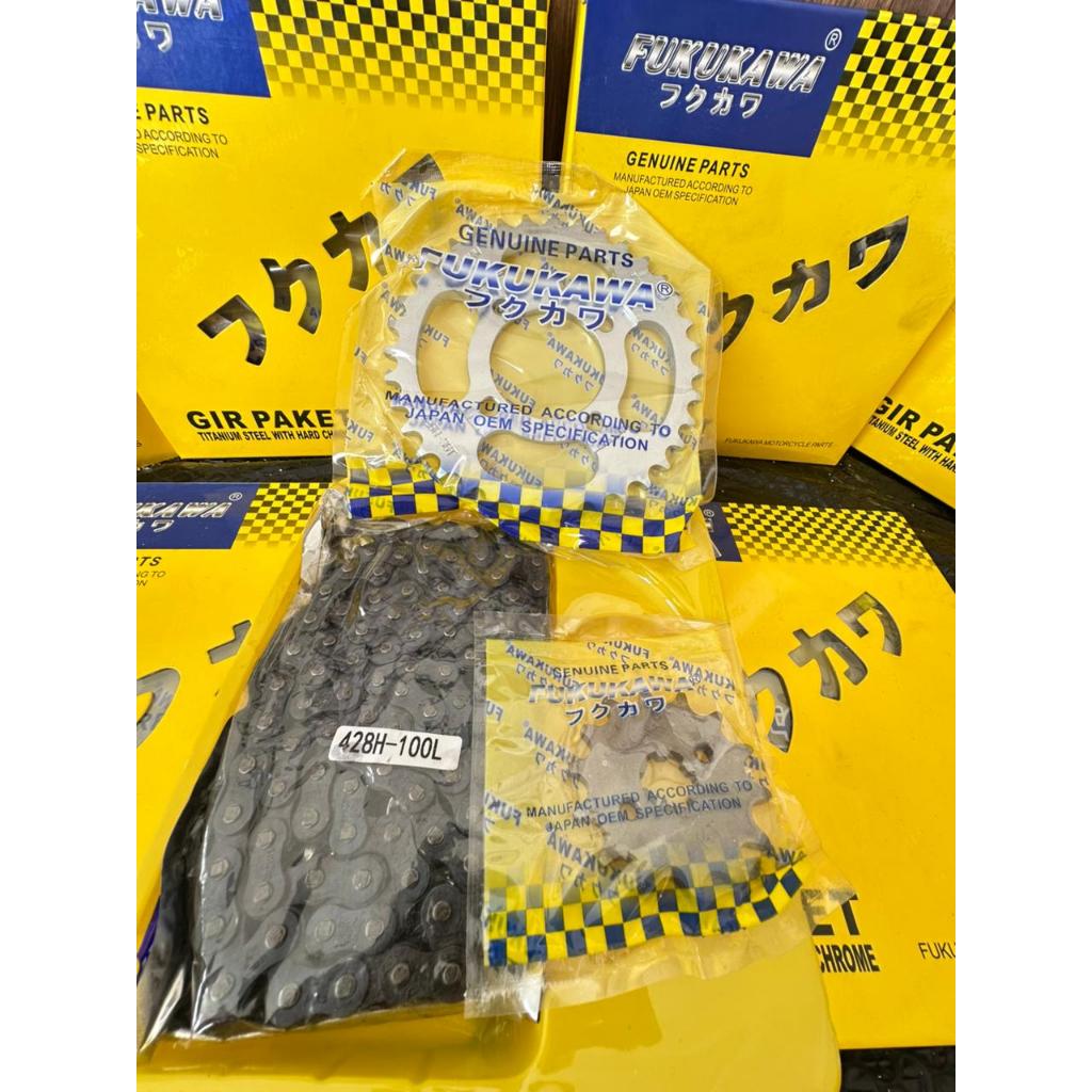 GEAR SET / GIR SET HONDA ASTREA GRAND - LAGENDA UKURAN STANDAR 428H-100L-36T-14T ORIGINAL FUKUKAWA