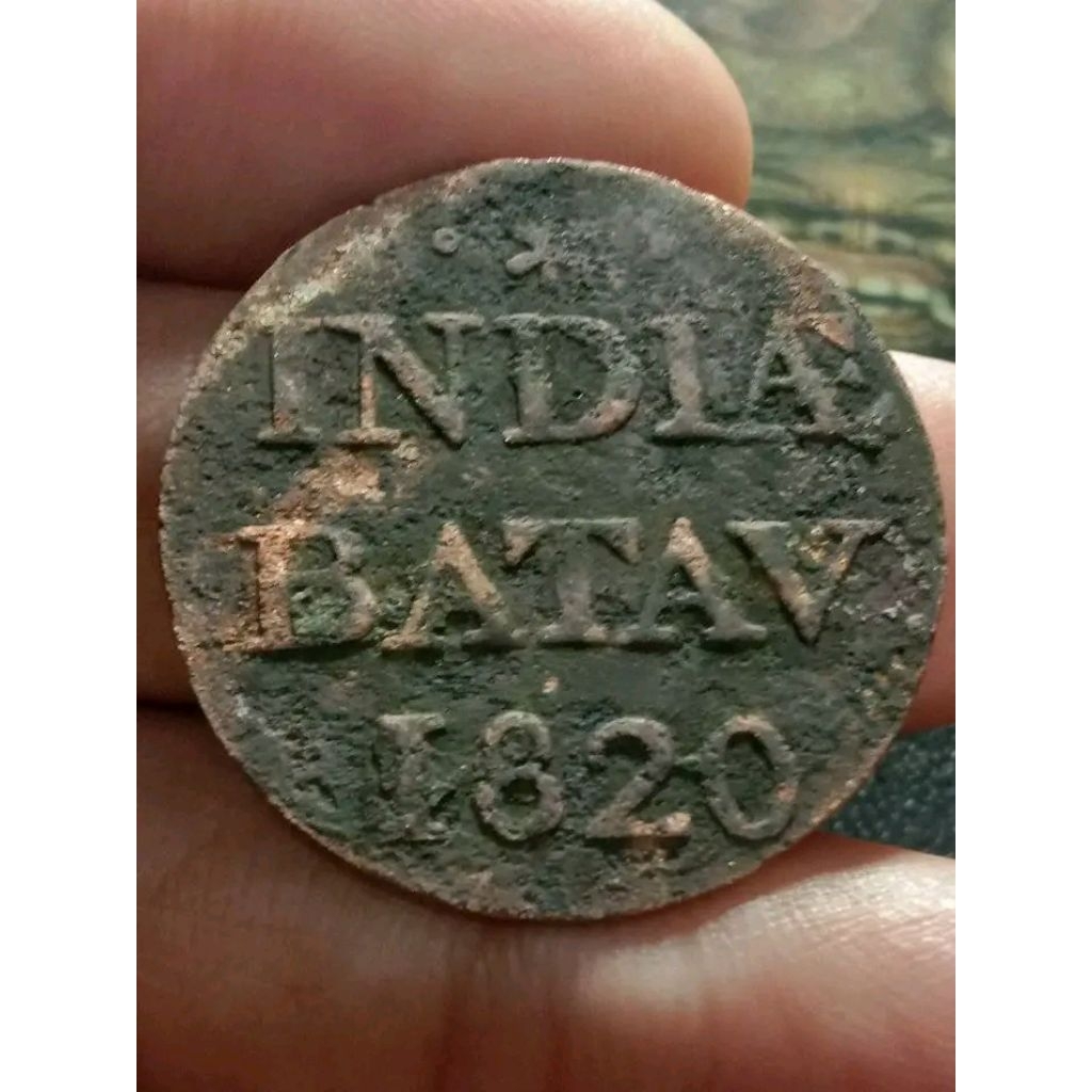 koleksi koin kuno 1/2 stuivers indiae batav 1820