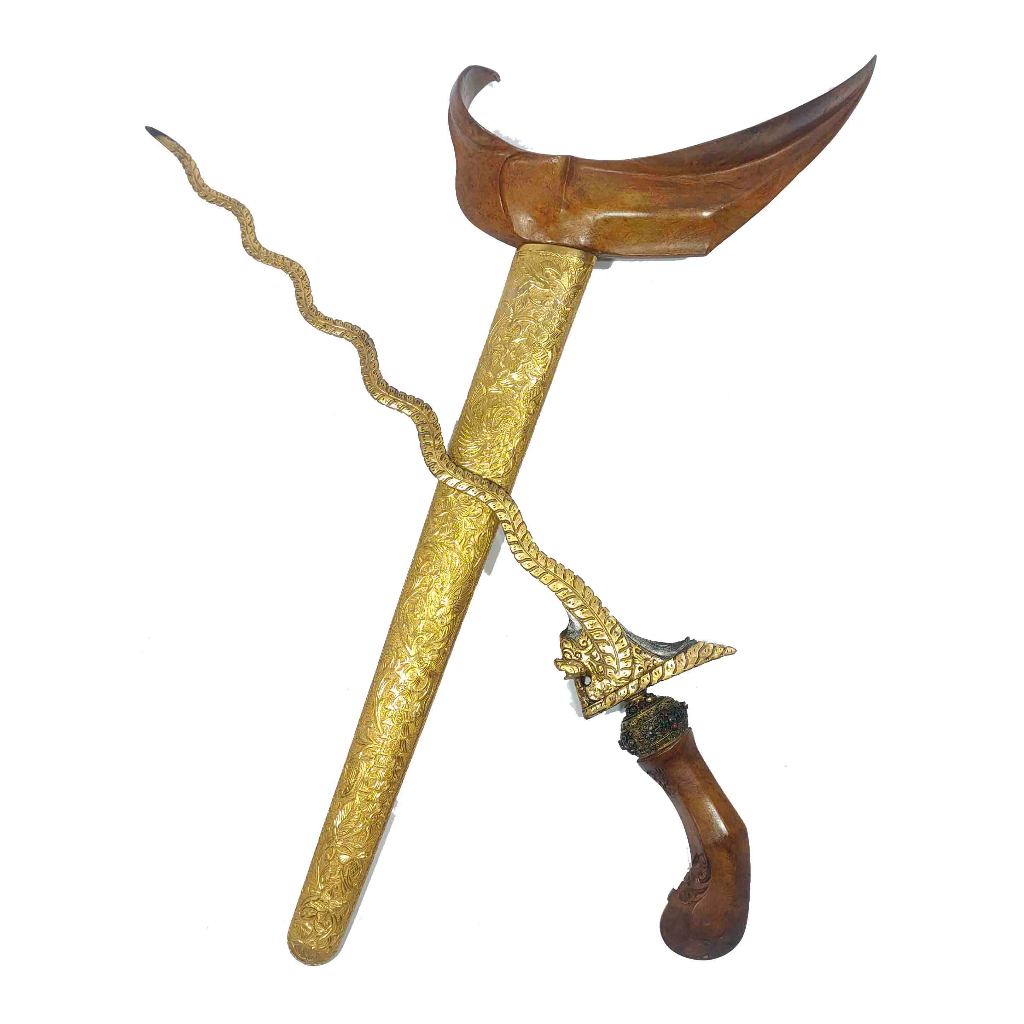 Keris Naga Gini Luk 13 Kinatah Kamarogan Sepuhan Emas Tangguh Kamardikan