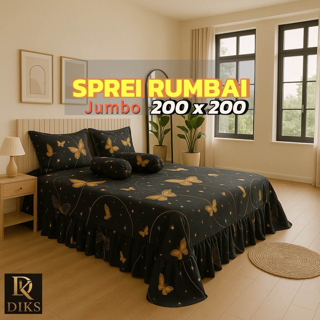 Sprei Rumbai Jumbo|200 x 200 Motif kupu-kupu