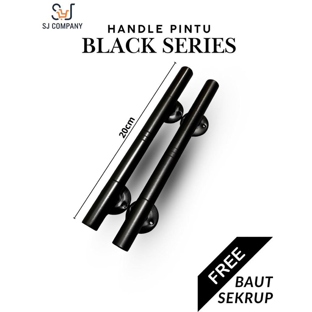 gagang pintu rumah minimalis gagang pintu kamar panjang 20cm warna hitam