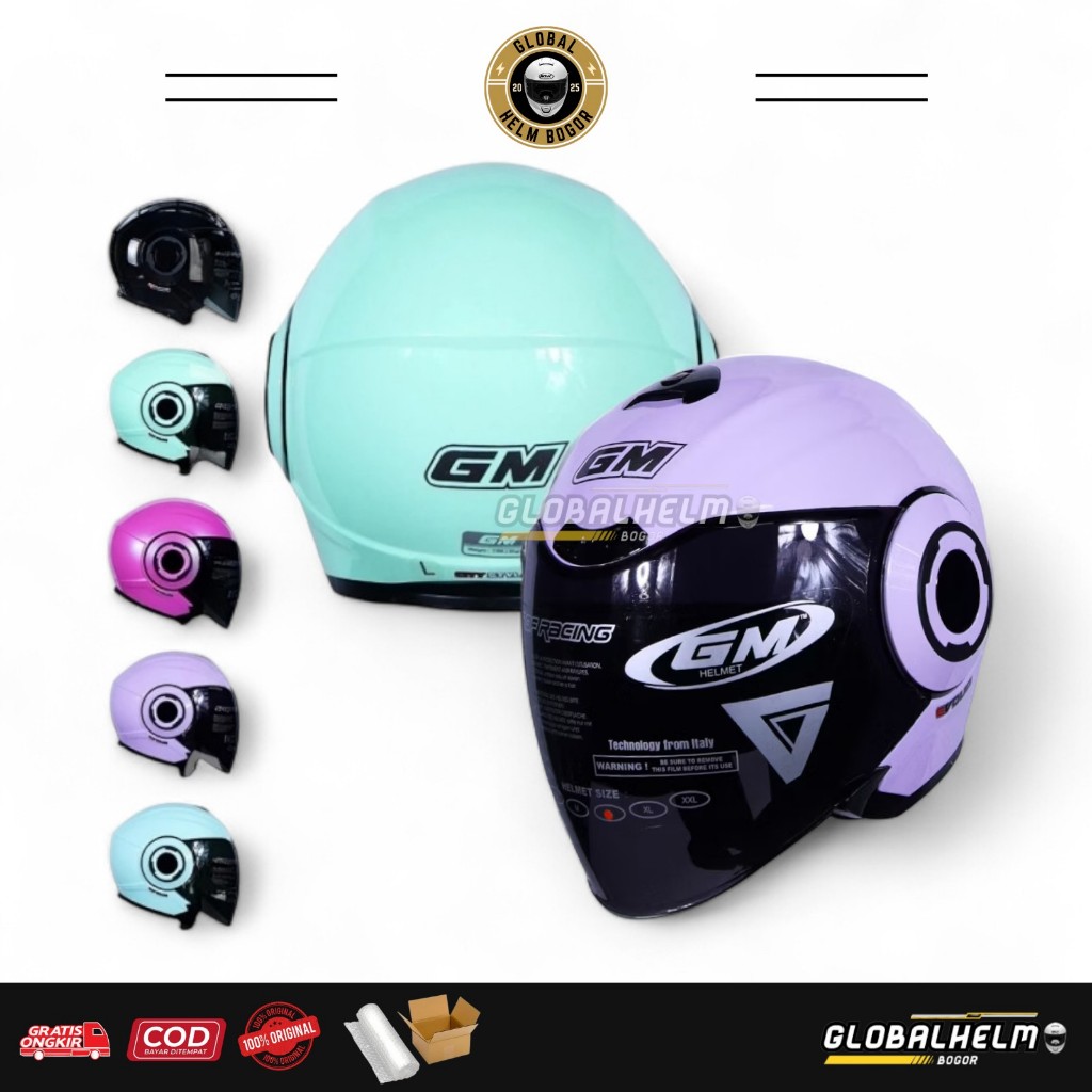 Helm GM EVOUQ SOLID HELM HALF FACE SNI ORIGINAL