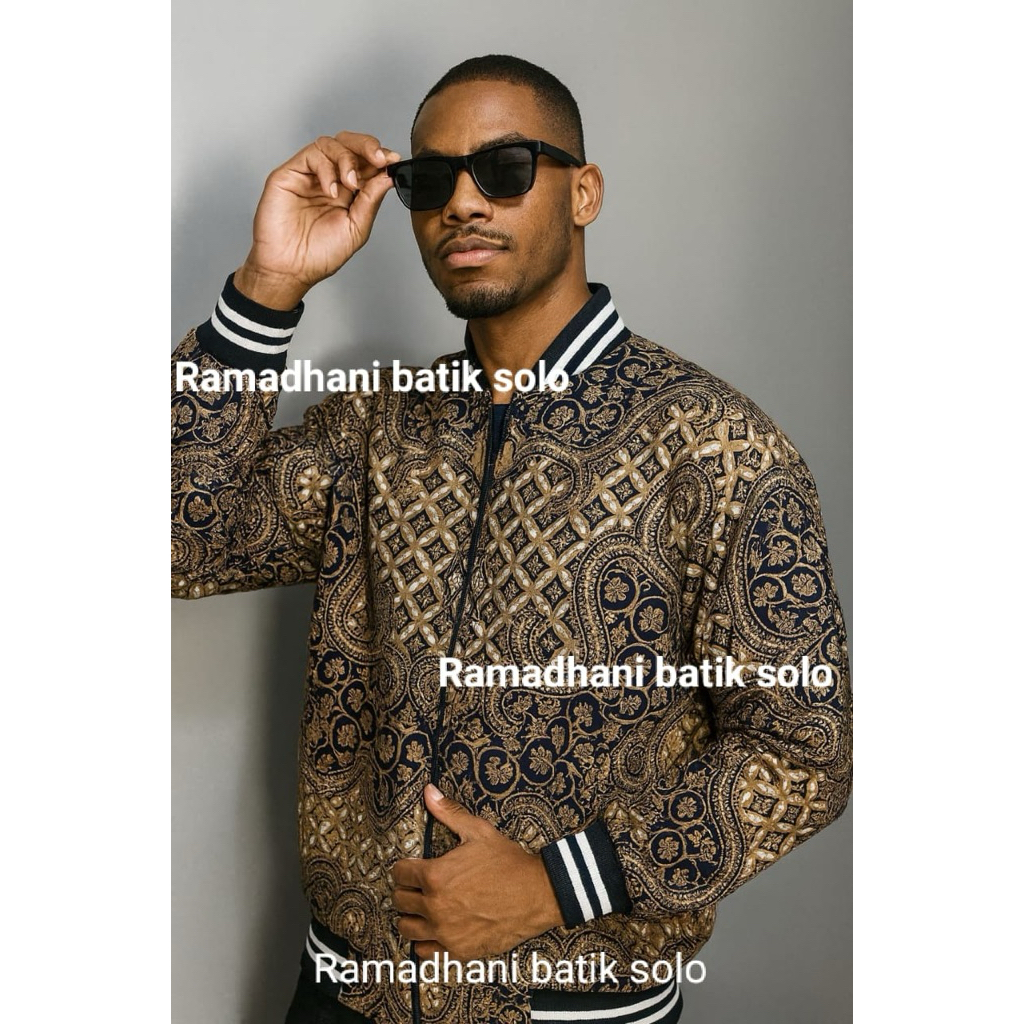jaket batik solo berkualiatas terlengkap seragam batik kantor jaket batik kantor bomber batik solo/j