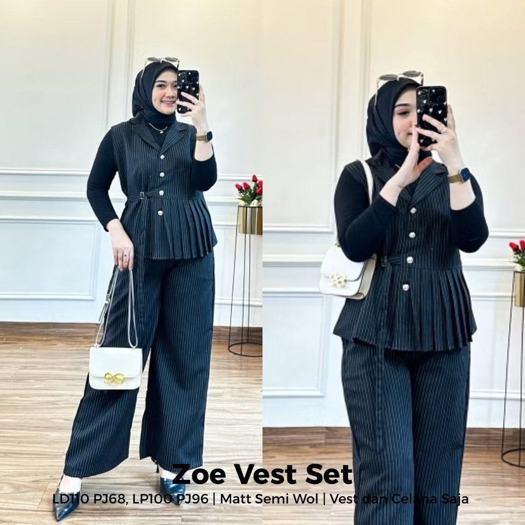 Stelam Muslim Cewe One Set Wanita Terbaru 2026 Setelan Wanita Baju Tunik Ld 110 120 Wanset Adem Keki