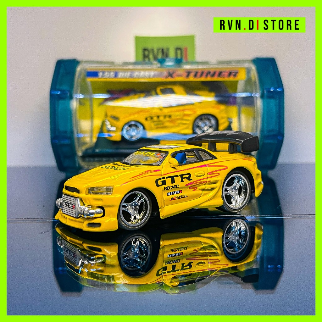 LANGKA  Nissan Skyline R34 Modif Yellow 1/55 Diecast Kentoys Xtuner