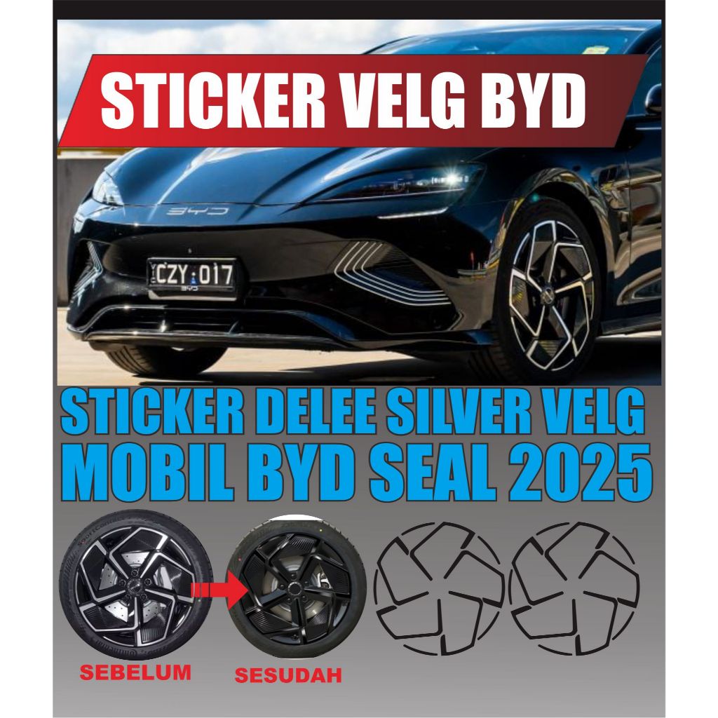 STICKER VELG MOBIL, DELETE SILVER VELG MOBIL, STICKER VELG MOBIL BYD SEAL 2025