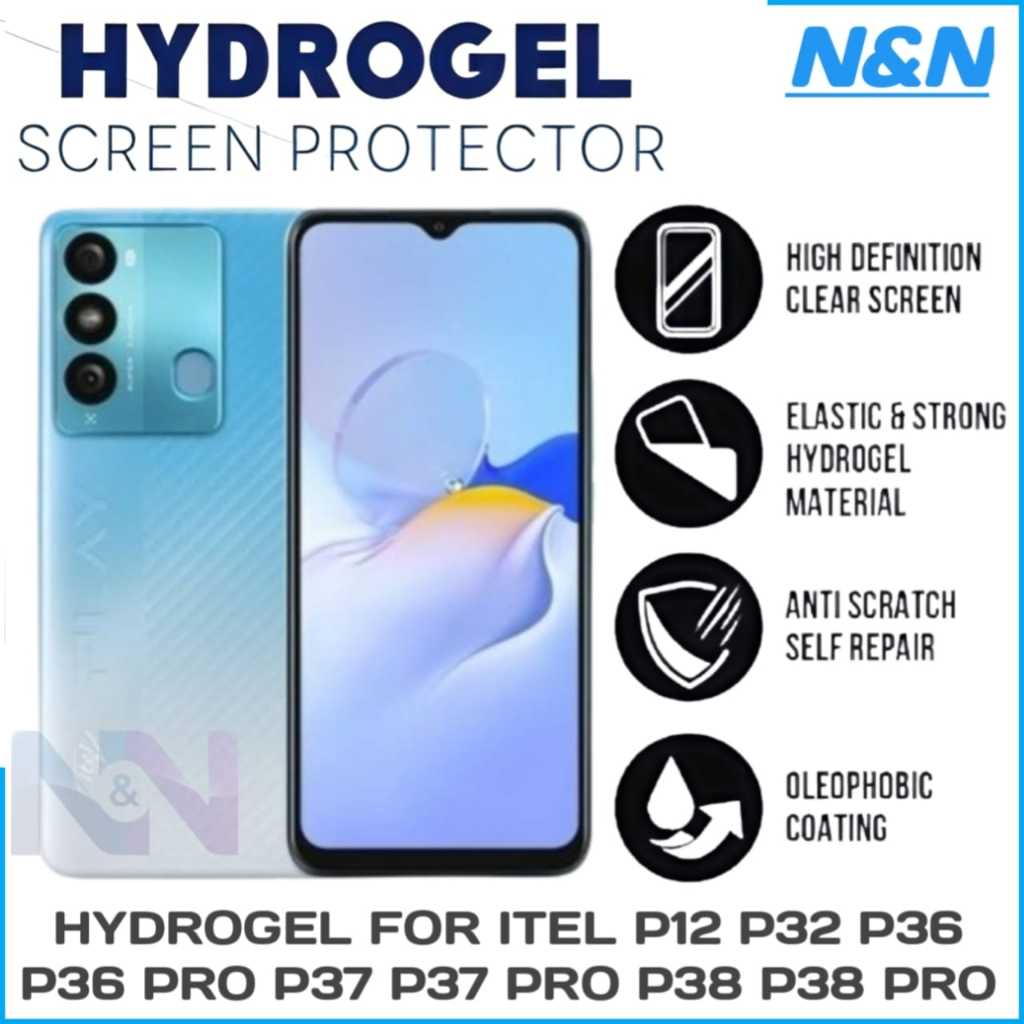 Anti Gores Hydrogel For ITEL P12 P32 P36 Pro P37 Pro P38 Pro Bahan Jelly Bening Matte Blue Spy