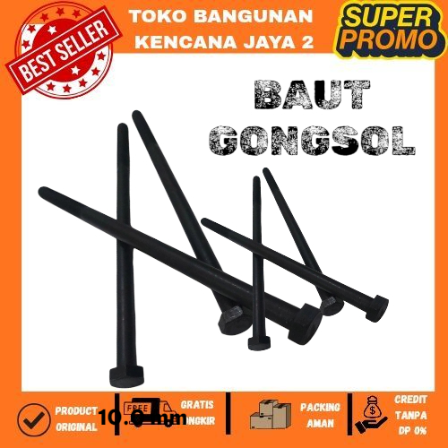Baut Gongsol Baut balok kayu  19 Baut Konsol  / Baut Balok 12mm Panjang 10cm 15cm 20cm