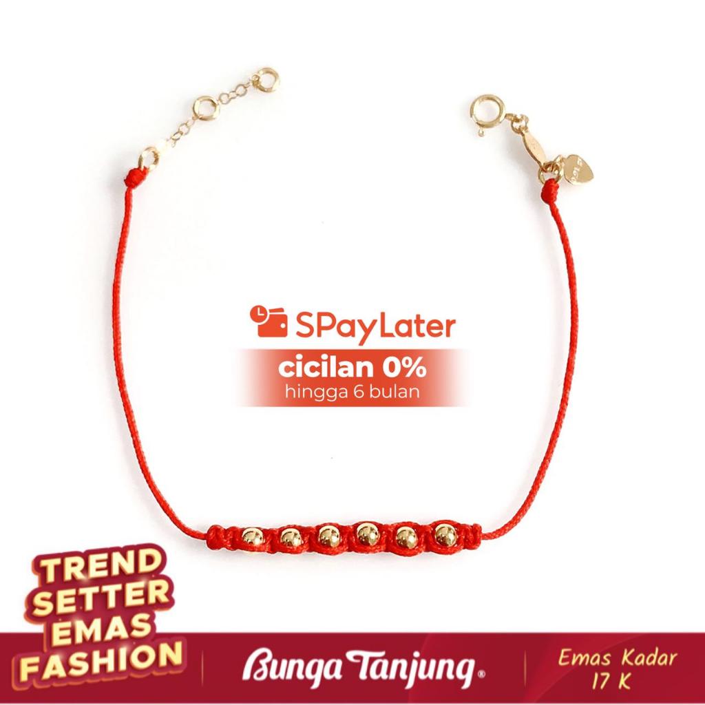 GELANG TALI KEPANG BOBBA - EMAS 17K - BUNGA TANJUNG GOLD