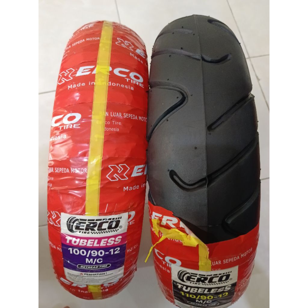 ban tubeless ring 12 ERCO untuk scoopy, genio, beat street new, dll