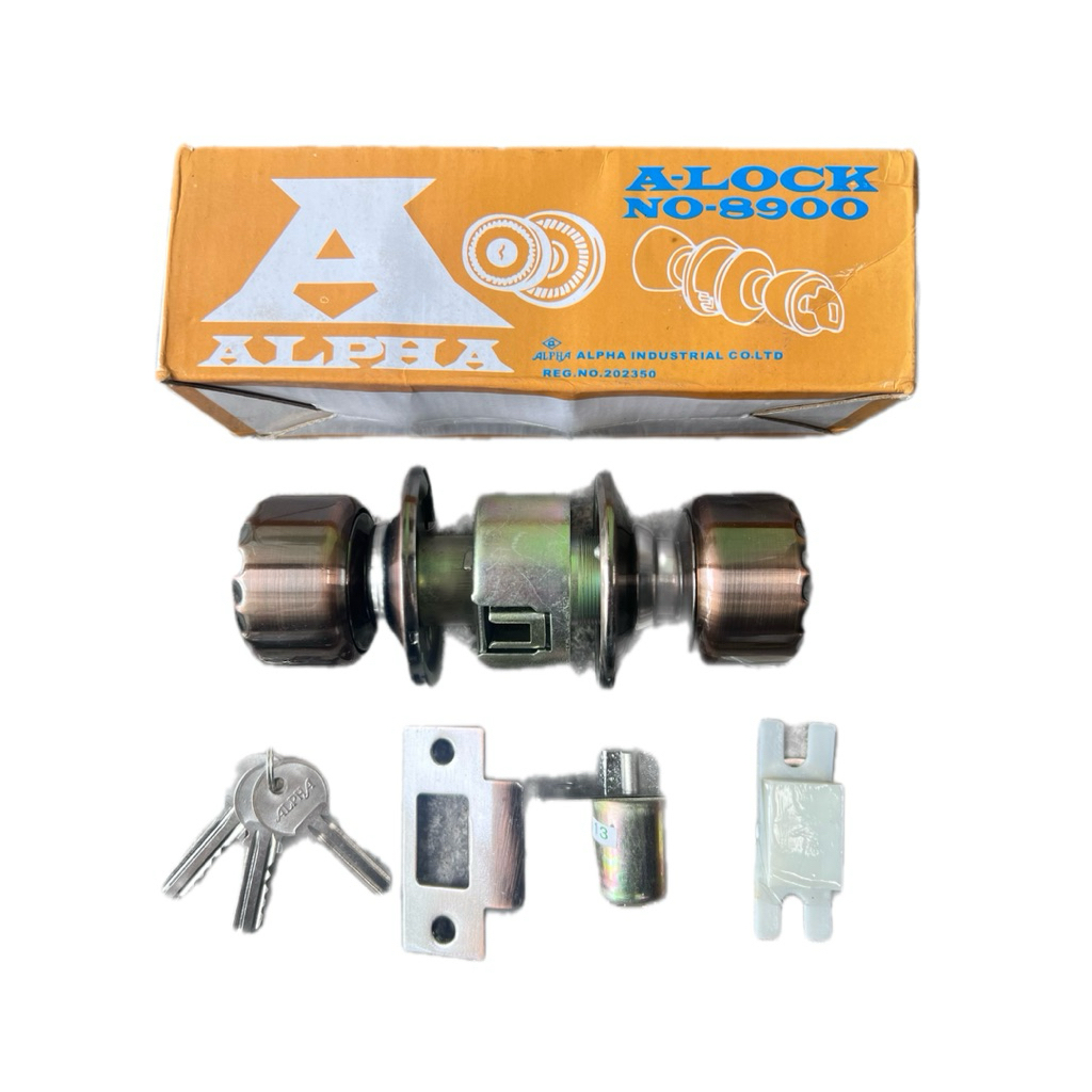Kunci Pintu Alpha A-Lock NO.8900 – Kunci Pintu Bulat dengan 3 Anak Kunci