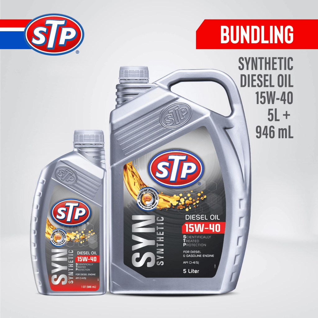 STP - [BUNDLE] Synthetic Diesel Oil 15W-40 5L + 946 mL Oli Mobil Disel atau Solar