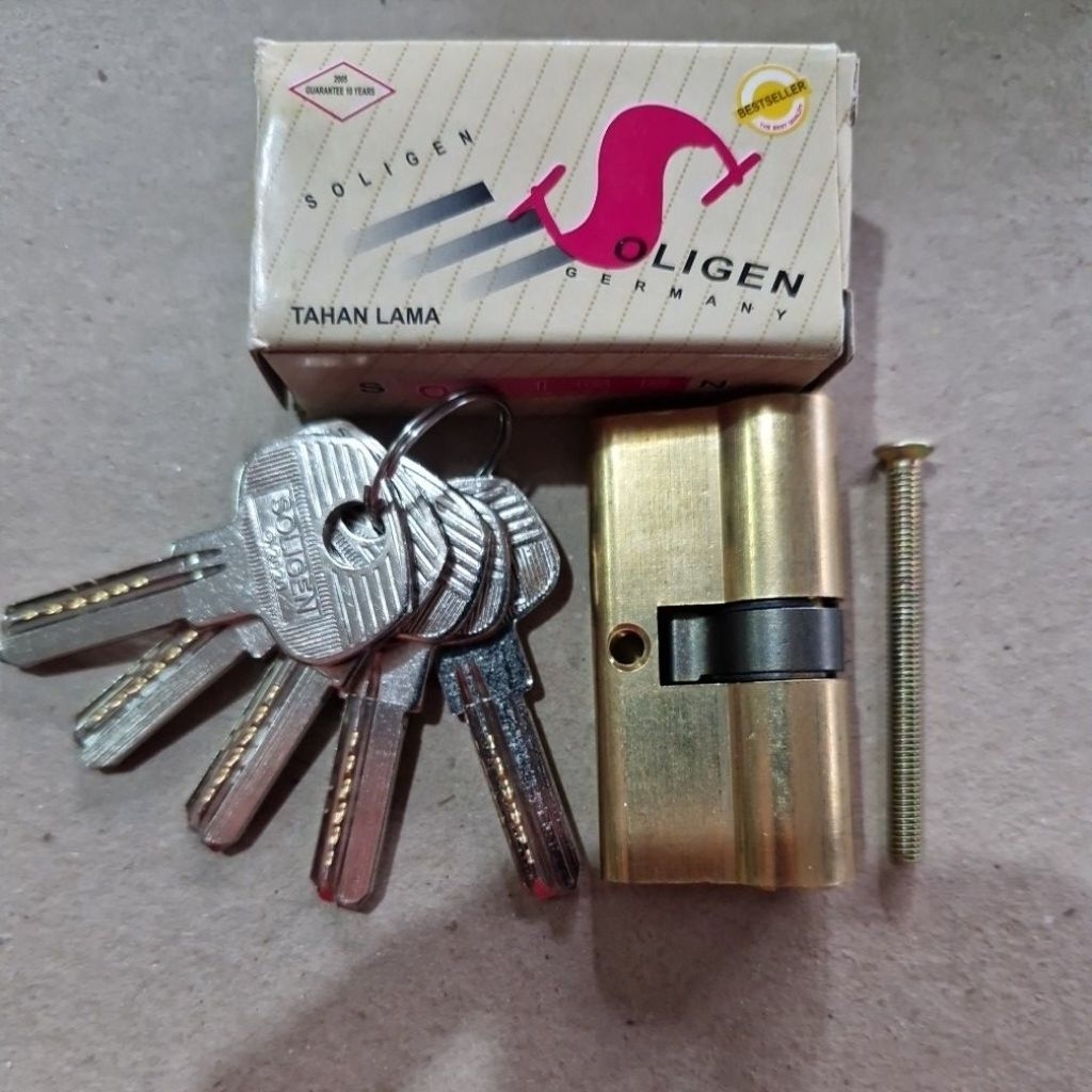 anak silinder kunci pintu rumah Soligen full brass 60mm standard