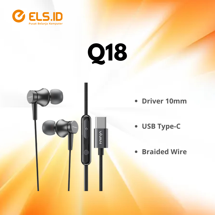 Vivan Q18 Earphone Type-C Powerful Bass