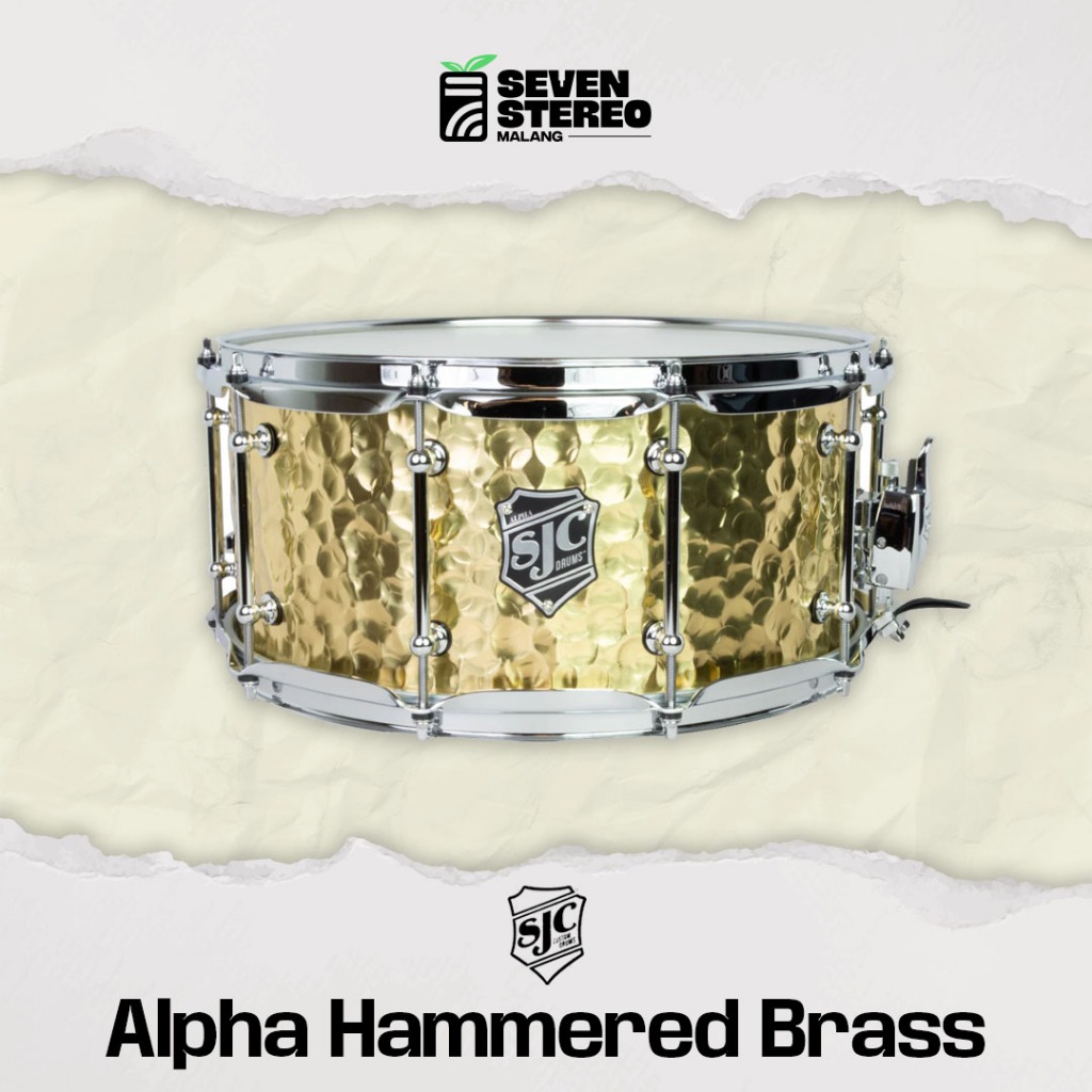 SJC Alpha Hammered Brass Snare 14x6.5