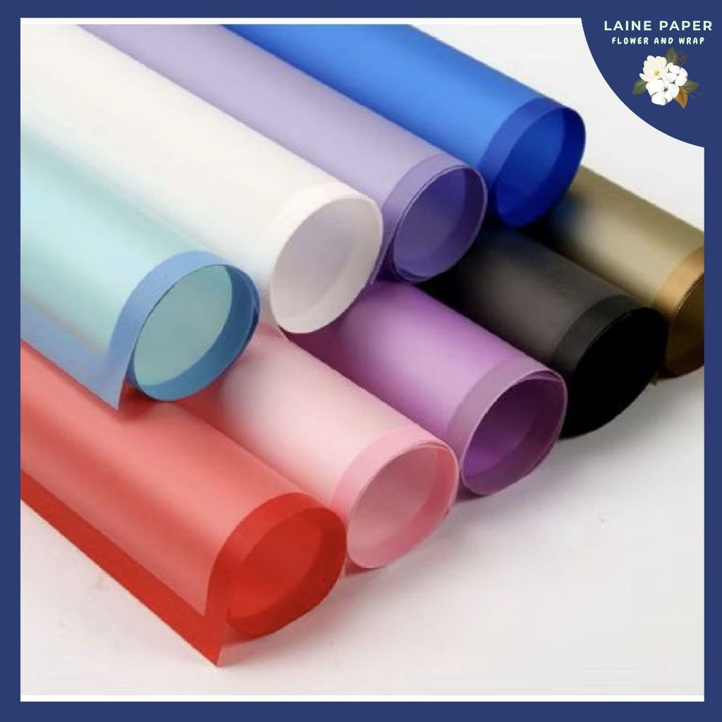 Laine Paper - Flower Wrapping Paper Transparan List Kertas Buket Bunga Korea Cellophane 1 Lembar
