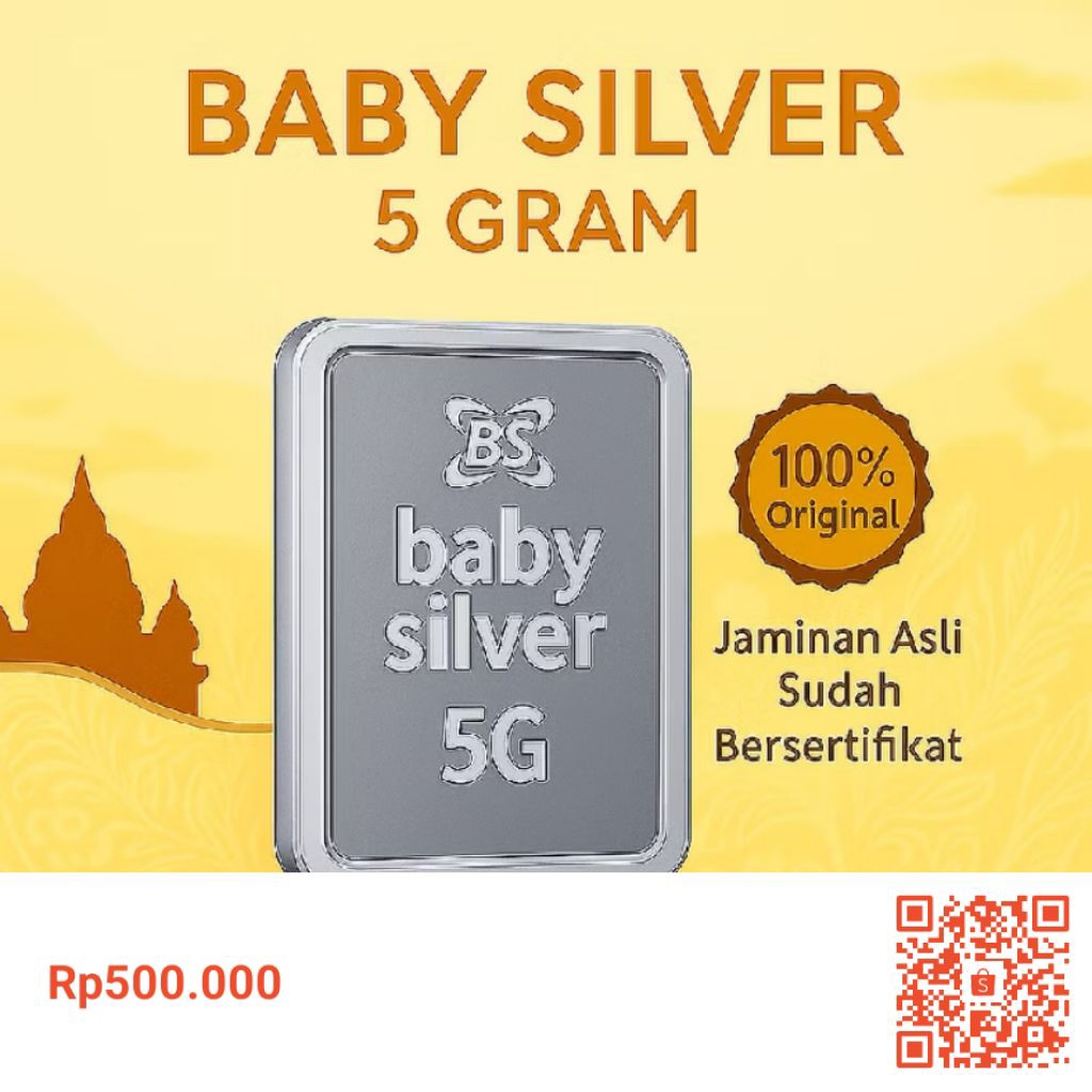 Perak Batangan Murni 5gram, Asli 100% Murni, Barcode