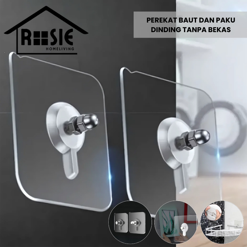 ROSIE Perekat Baut Dinding Tanpa Bor dan Paku Tanpa Bekas / Gantungan Baut Tempel Magic Hook Tanpa B