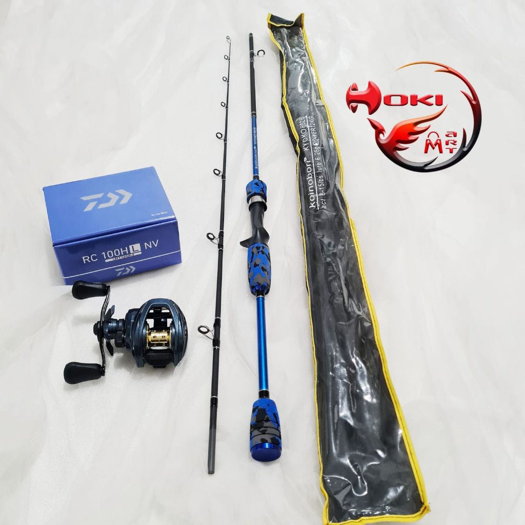 Free soft lure Joran set Bc koinobori kyoko + reel daiwa rc / joran casting carbon solid / set joran