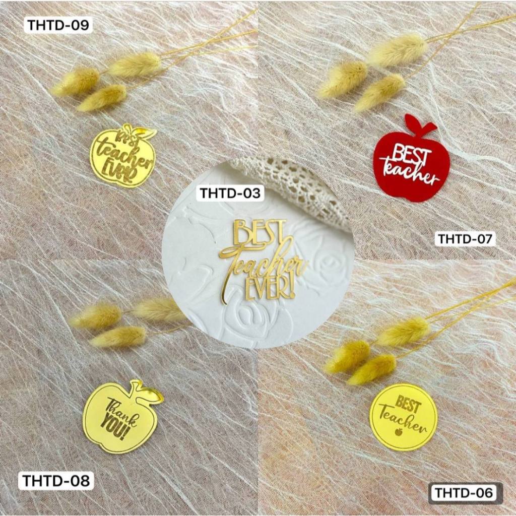 Cake Topper Teachers Day. Best Teacher / Tag Akrilik Teacher Day/ Topper Hiasan Hari Guru