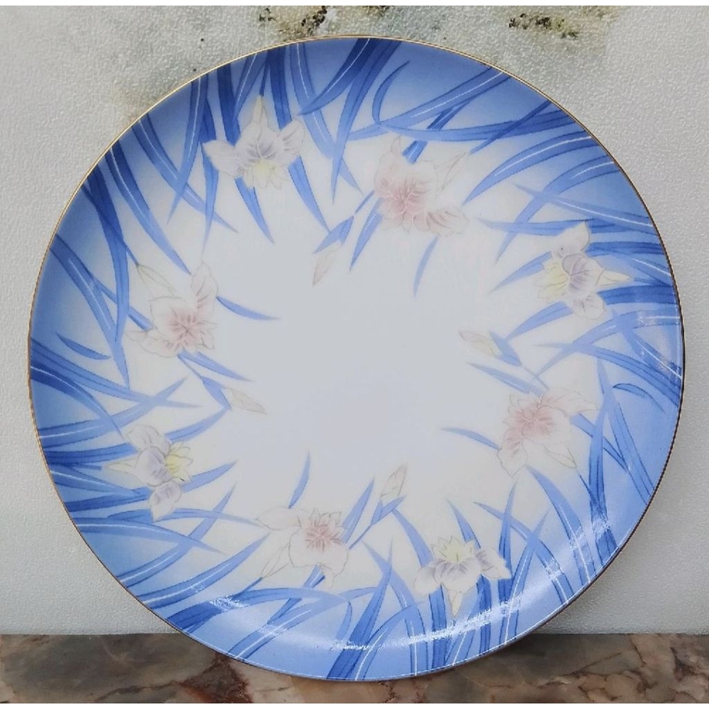 Piring keramik china pajangan antik motif bunga