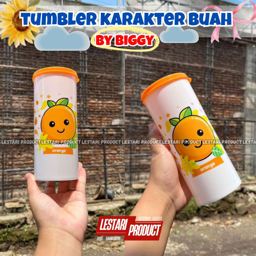 ( 6 PCS ) TUMBLER TUTUP BIGGY KARAKTER BUAH | TUMBLER BIGGY | BOTOL MINUM | GELAS TUTUP | TEMPAT MIN