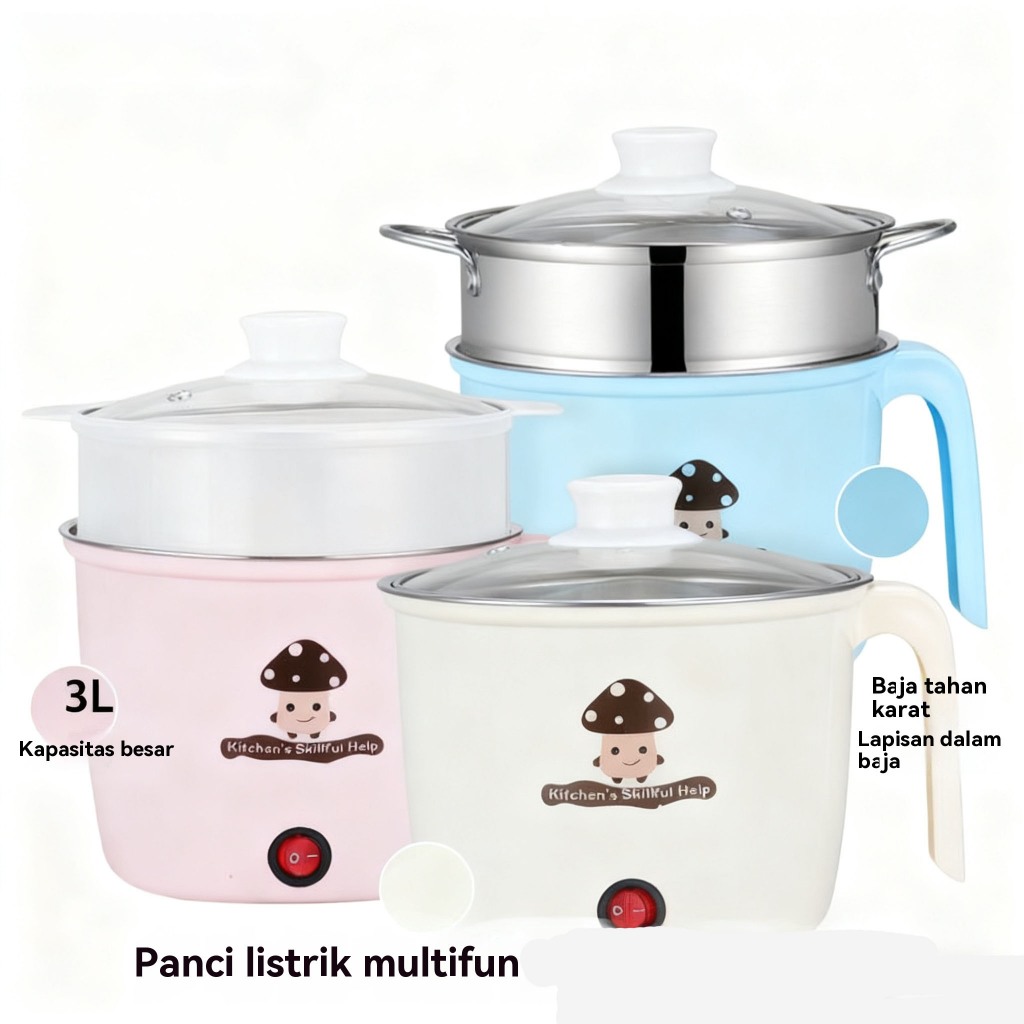 Panci Set Elektrik  Multifungsi Electric Fry Pan Panci Listrik Masak Mie, Telor, Bakso, Air Panas Pa