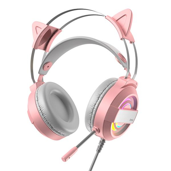 Gamen Headset Gaming Kabel GH-1100 RGB Lighting Pink