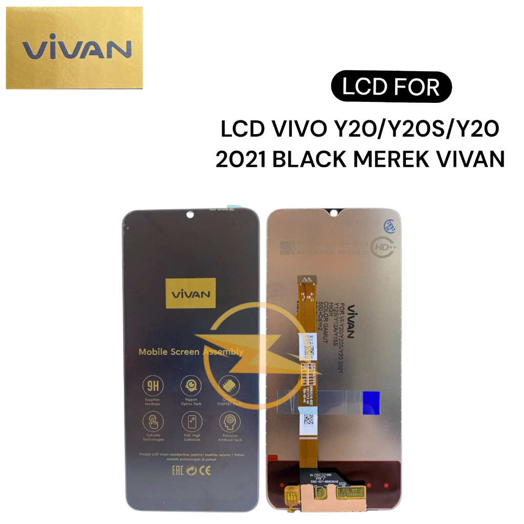 LCD VIVO Y20/Y20S/Y20 2021 BLACK MEREK VIVAN